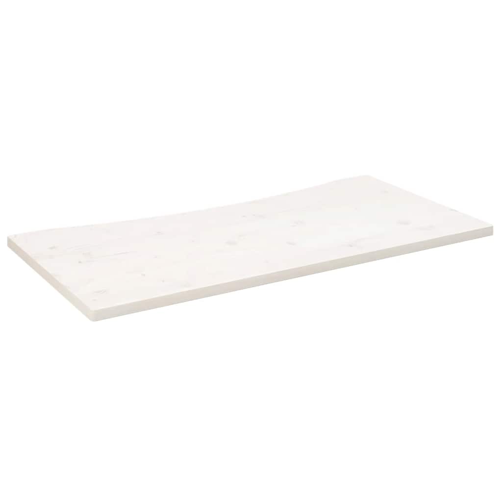 vidaXL Blat biurka, biały, 110x55x2,5 cm, lite drewno sosnowe