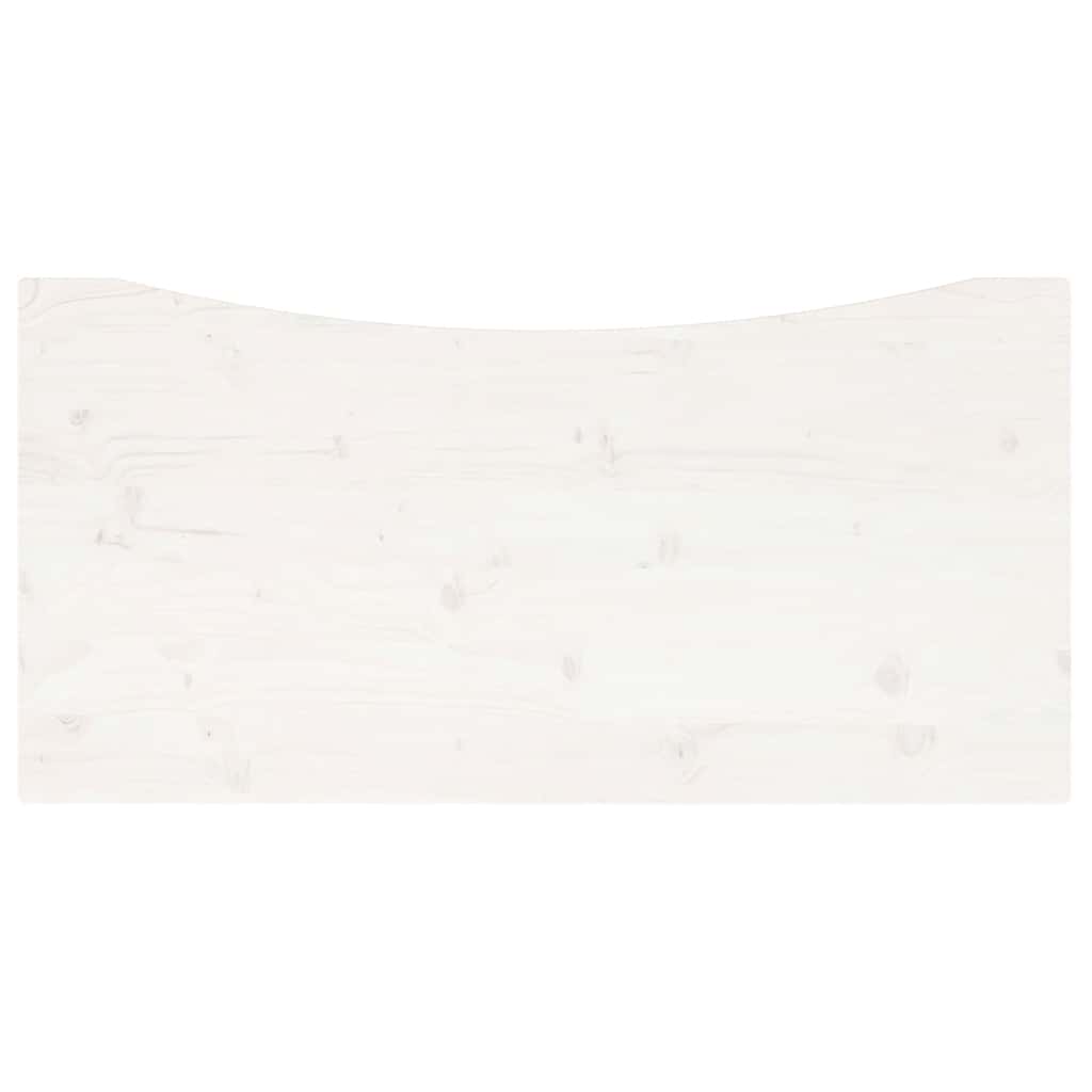 vidaXL Blat biurka, biały, 110x55x2,5 cm, lite drewno sosnowe