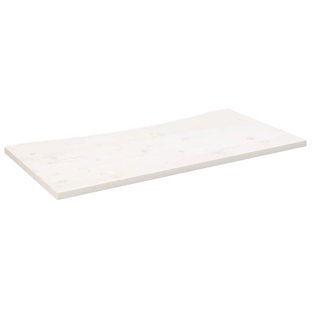 vidaXL Blat biurka, biały, 100x60x2,5 cm, lite drewno sosnowe