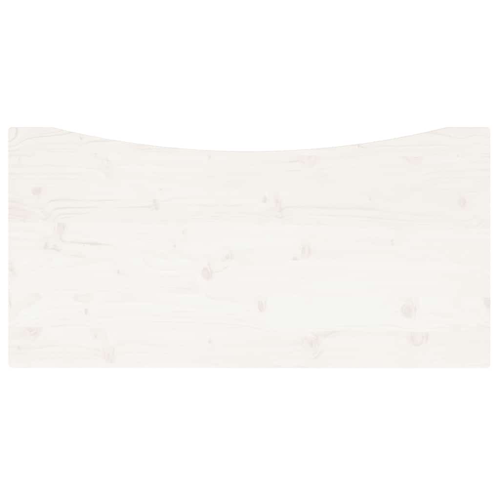 vidaXL Blat biurka, biały, 100x60x2,5 cm, lite drewno sosnowe