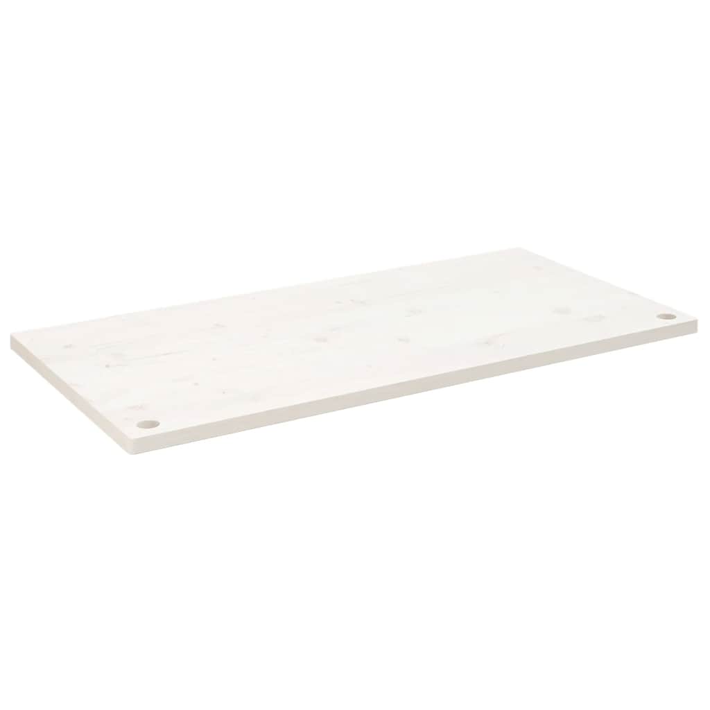 vidaXL Blat biurka, biały, 100x50x2,5 cm, lite drewno sosnowe