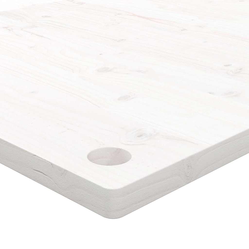 vidaXL Blat biurka, biały, 100x50x2,5 cm, lite drewno sosnowe