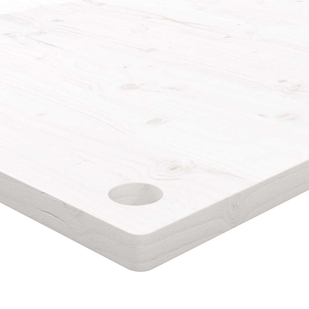 vidaXL Blat biurka, biały, 100x60x2,5 cm, lite drewno sosnowe