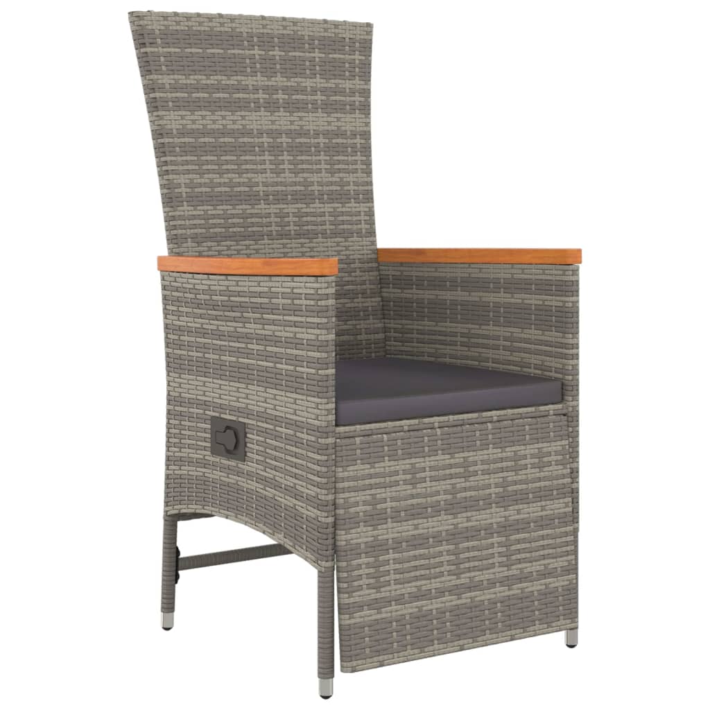 vidaXL 5-cz. zestaw mebli ogrodowych z poduszkami, szary, rattan PE