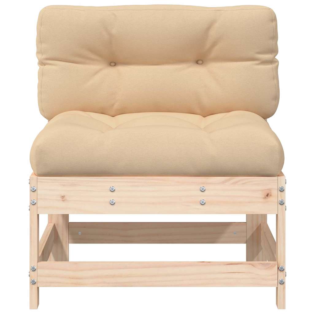 vidaXL Siedziska środkowe z poduszkami, 2 szt., lite drewno sosnowe