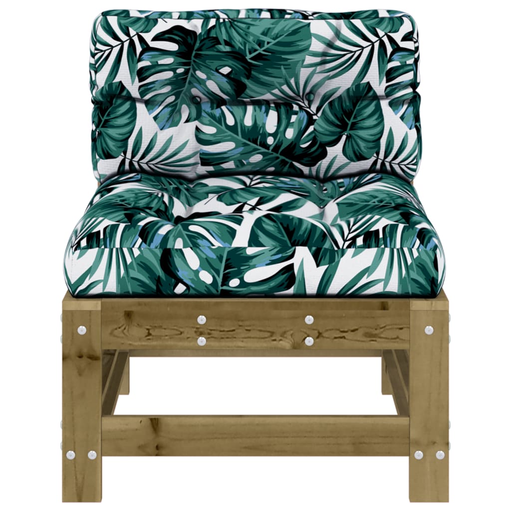vidaXL Siedzisko środkowe z poduszkami, impregnowane drewno sosnowe