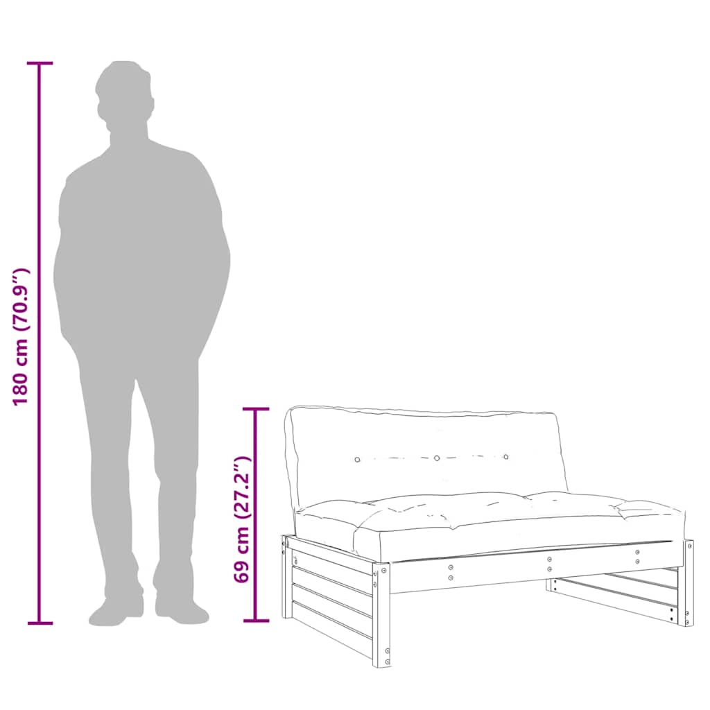 vidaXL Siedzisko środkowe, miodowy brąz 120x80 cm, lite drewno sosnowe