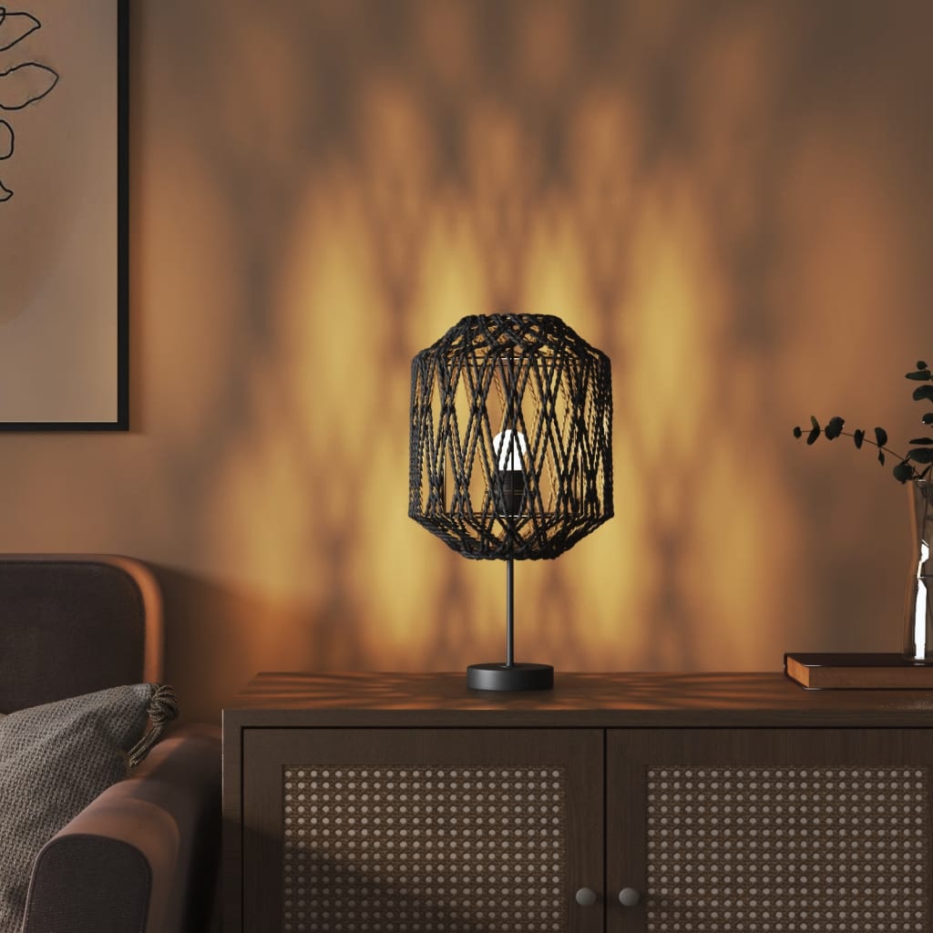 vidaXL Klosz do lampy, czarny, Ø23x28 cm, żelazo i papier