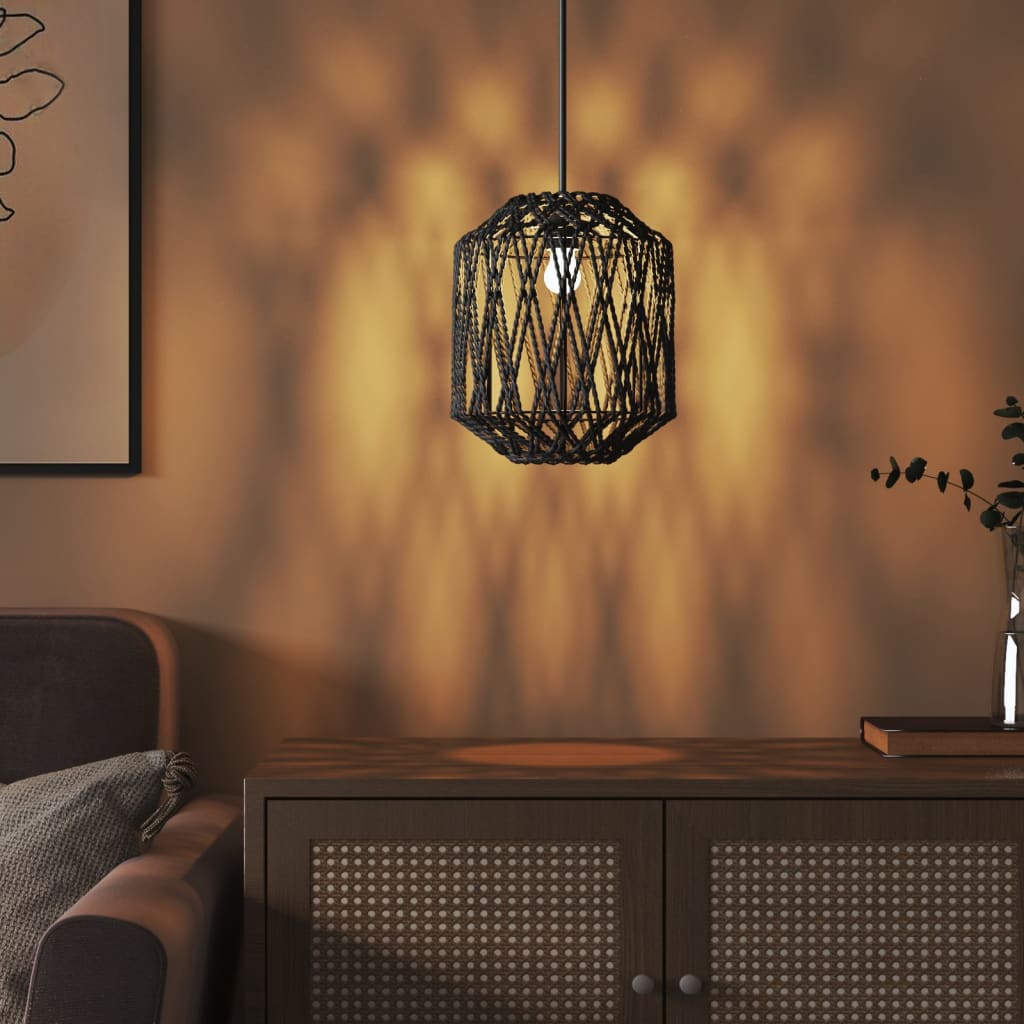 vidaXL Klosz do lampy, czarny, Ø23x28 cm, żelazo i papier
