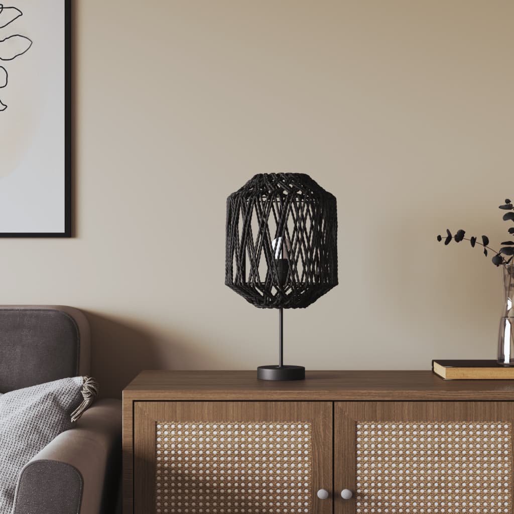 vidaXL Klosz do lampy, czarny, Ø23x28 cm, żelazo i papier