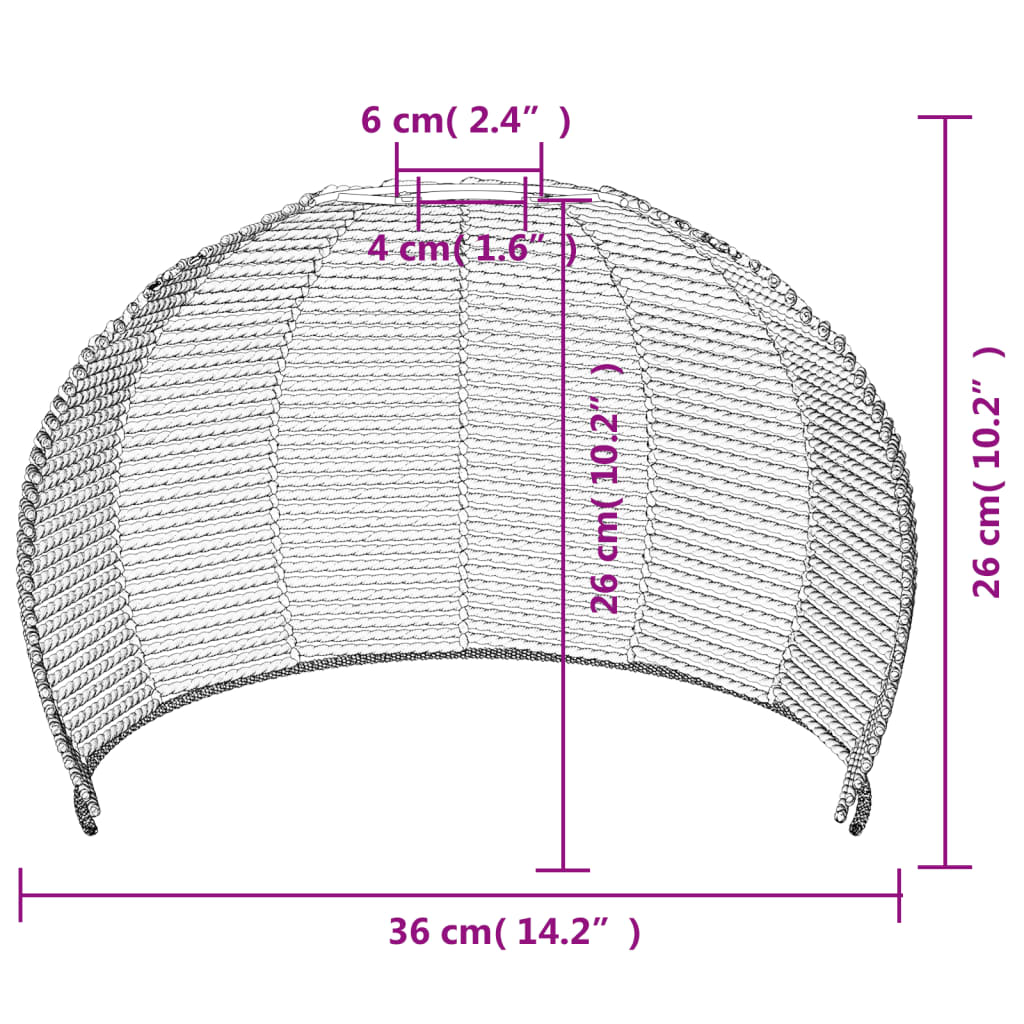vidaXL Klosz do lampy sufitowej, Ø36x26 cm, żelazo i papier
