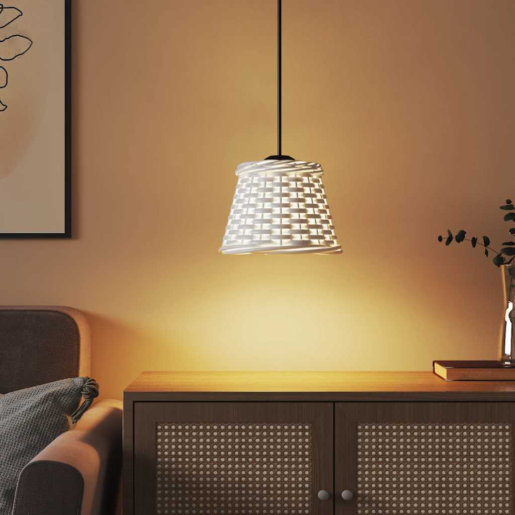vidaXL Klosz do lampy wiszącej, biały, Ø15x12 cm, wiklina