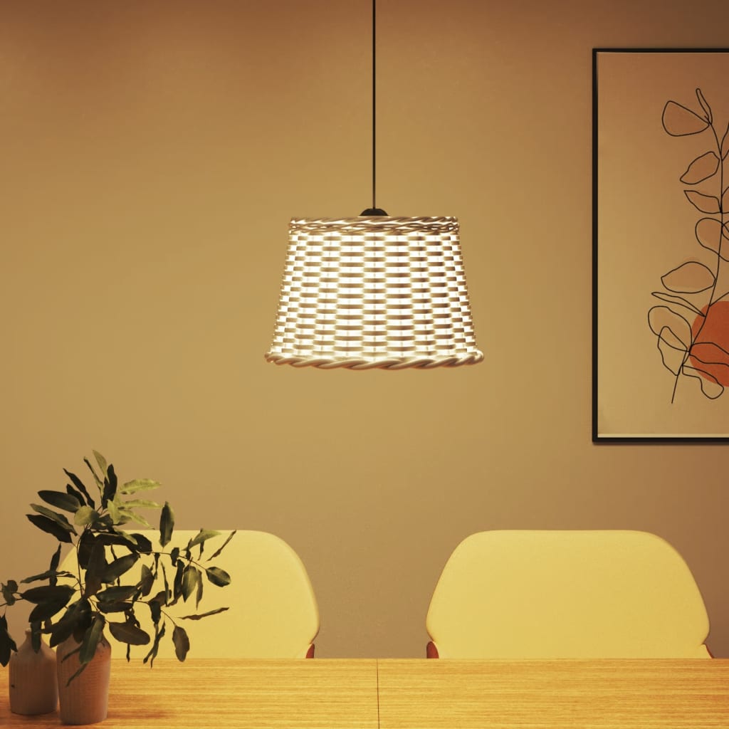 vidaXL Klosz lampy wiszącej, biały, Ø40x26 cm, wiklina