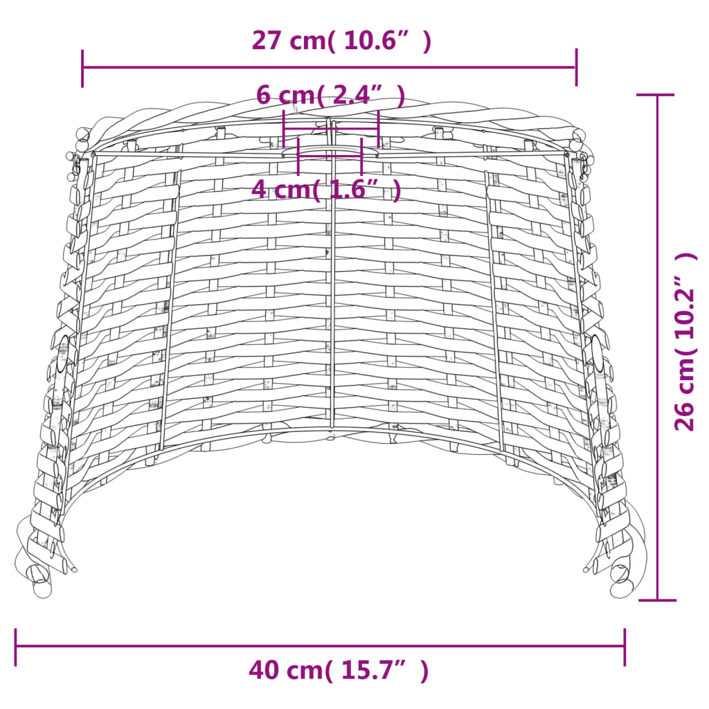 vidaXL Klosz lampy wiszącej, biały, Ø40x26 cm, wiklina