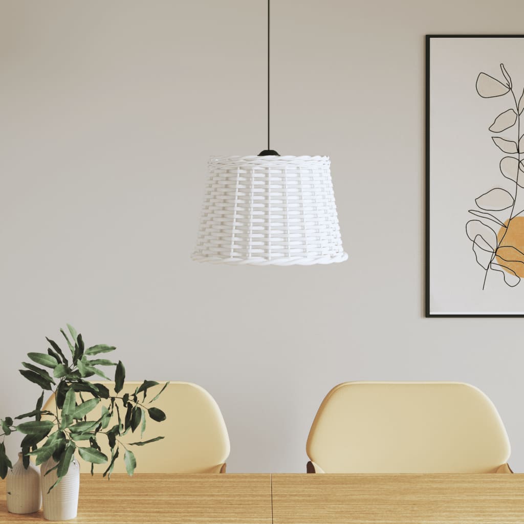 vidaXL Klosz lampy wiszącej, biały, Ø40x26 cm, wiklina