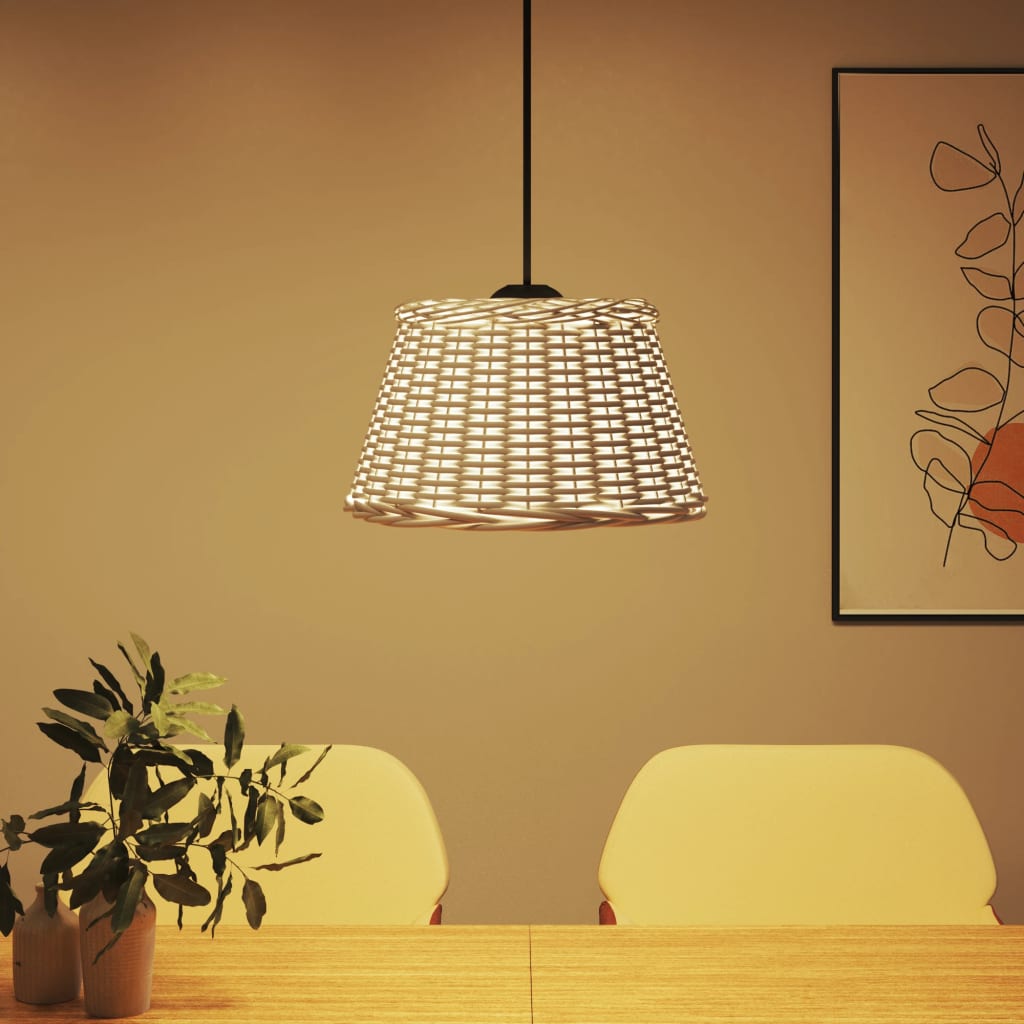 vidaXL Klosz do lampy wiszącej, biały, Ø50x30 cm, wiklina