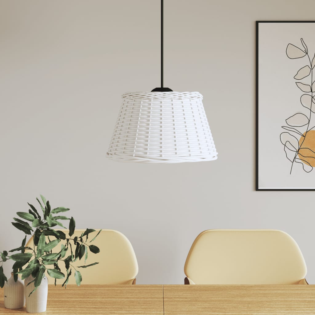 vidaXL Klosz do lampy wiszącej, biały, Ø50x30 cm, wiklina