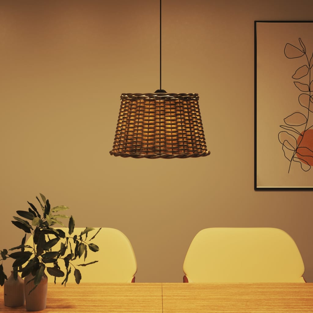 vidaXL Klosz lampy wiszącej, brązowy, Ø45x28 cm, wiklina