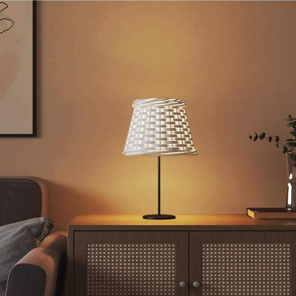 vidaXL Klosz do lampy, biały, Ø15x12 cm, wiklina