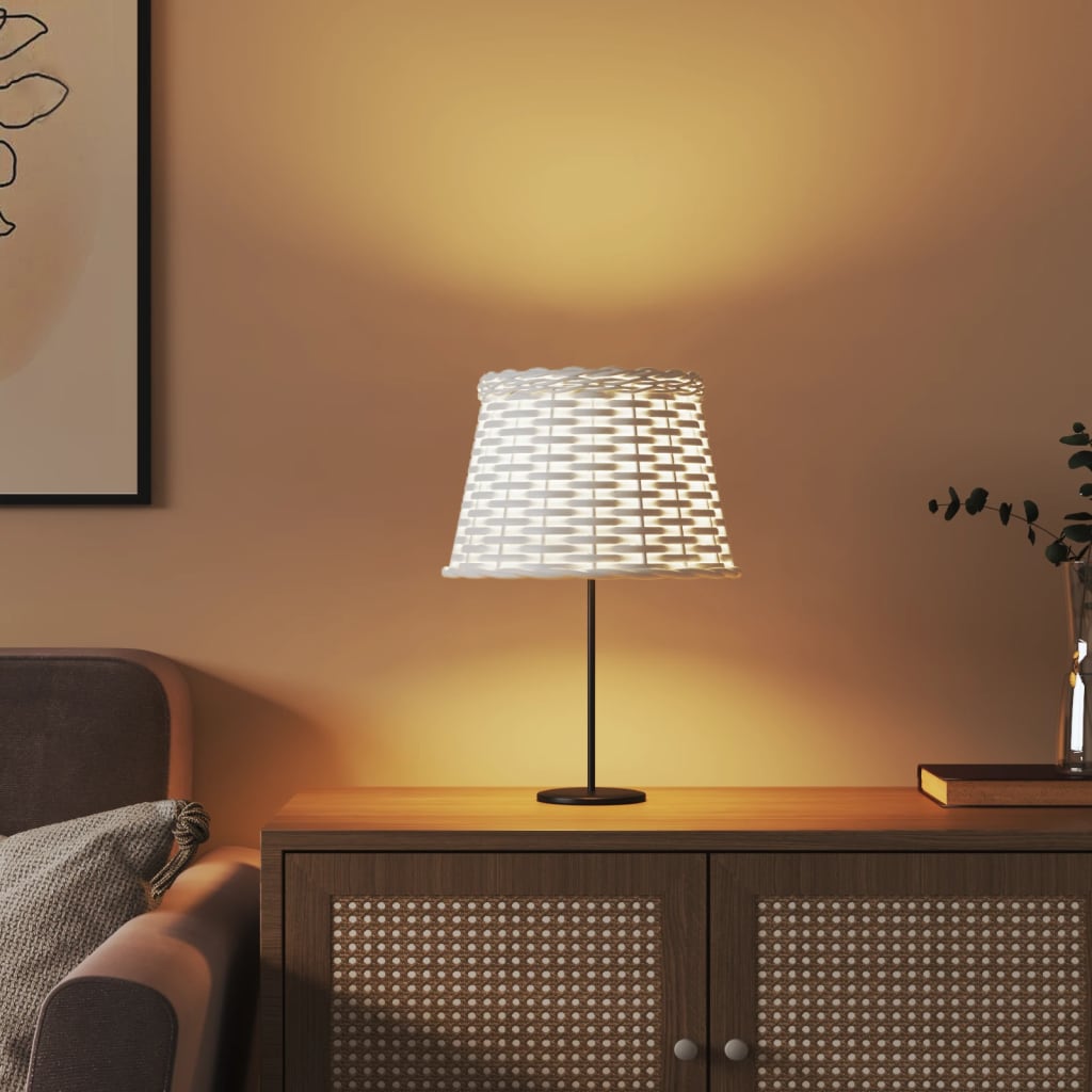 vidaXL Klosz do lampy, biały, Ø25x17 cm, wiklina
