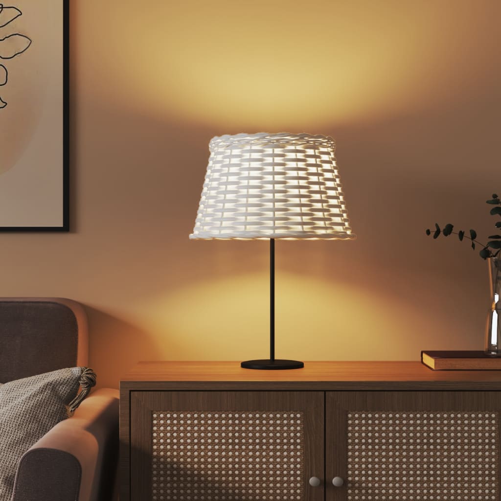 vidaXL Klosz do lampy, biały, Ø38x23 cm, wiklina