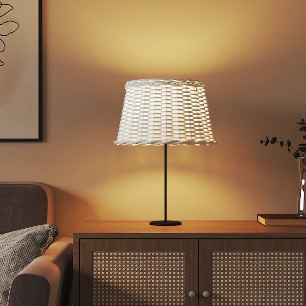 vidaXL Klosz do lampy, biały, Ø45x28 cm, wiklina