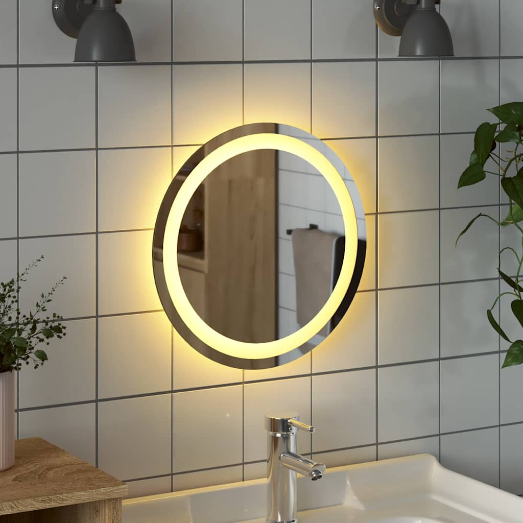 vidaXL Lustro łazienkowe z LED, okrągłe, 40 cm