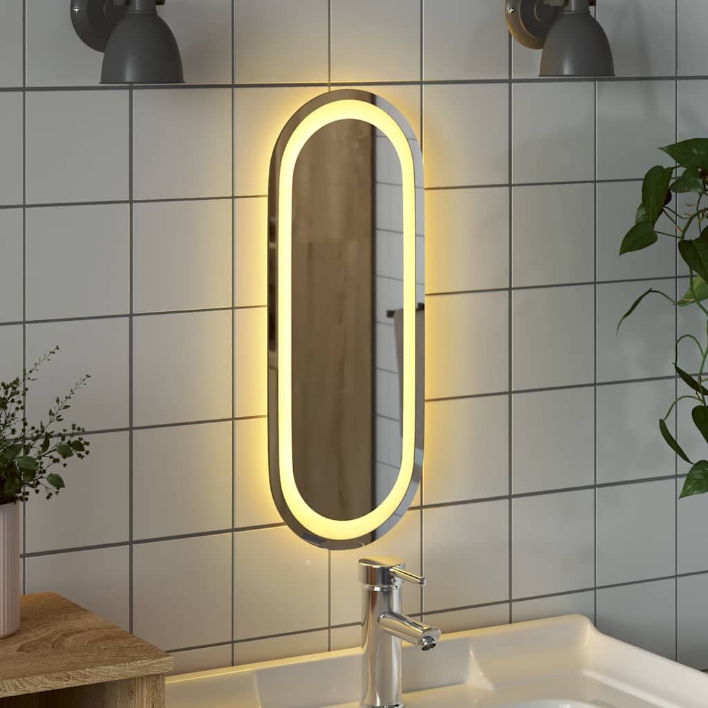 vidaXL Lustro łazienkowe z LED, 40x15 cm, owalne