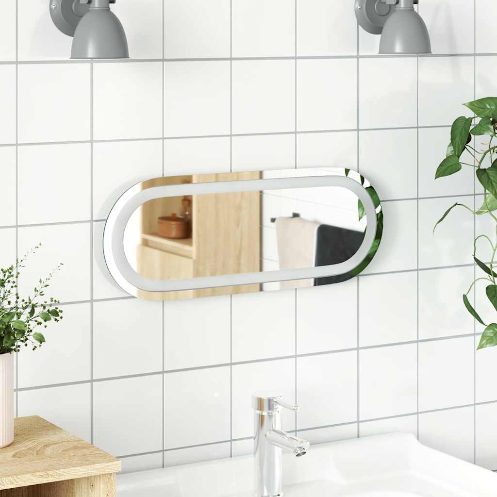 vidaXL Lustro łazienkowe z LED, 40x15 cm, owalne