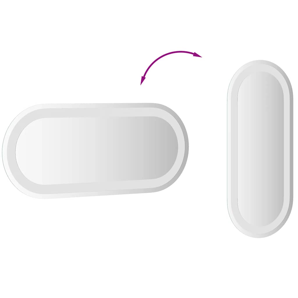 vidaXL Lustro łazienkowe z LED, 60x25 cm, owalne