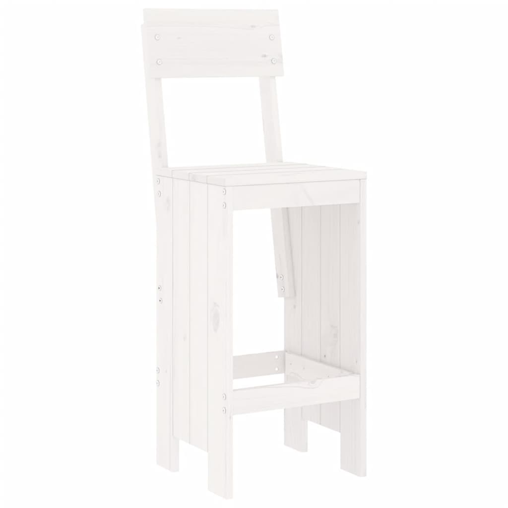 vidaXL 7-cz. zestaw mebli barowych do ogrodu, biały, drewno sosnowe