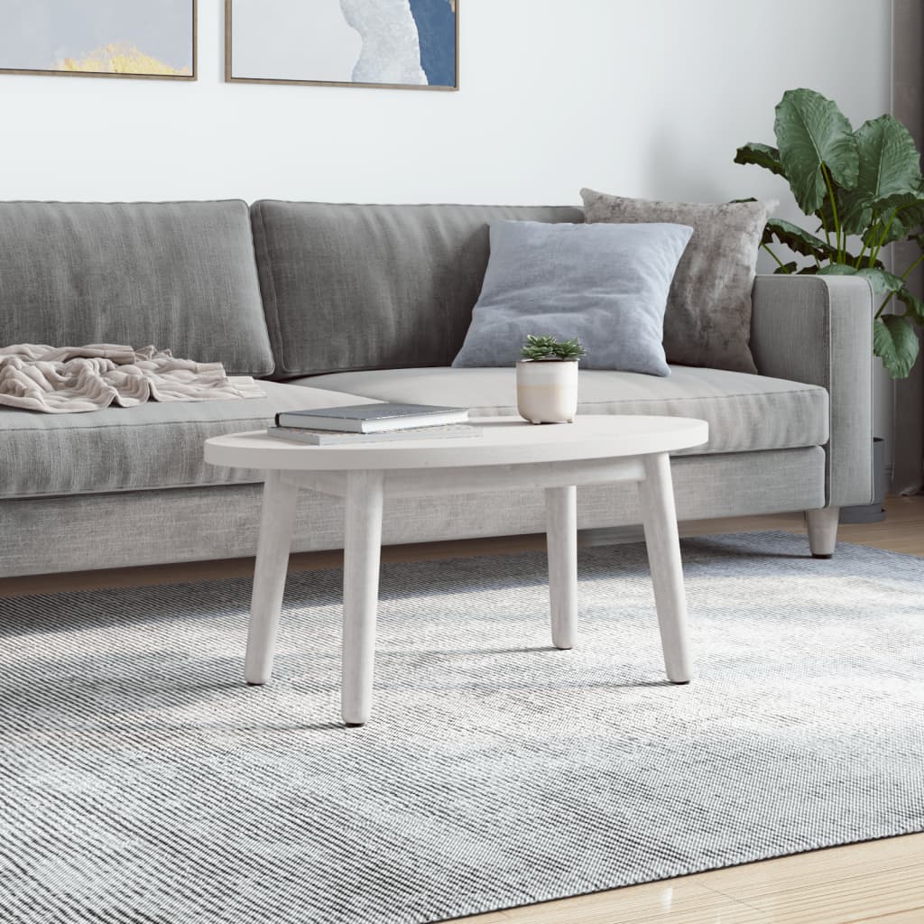vidaXL Blat stołu, biały, 80x40x2,5 cm, lite drewno sosnowe, owalny