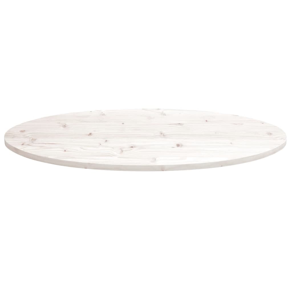 vidaXL Blat stołu, biały, 110x55x2,5 cm, lite drewno sosnowe, owalny