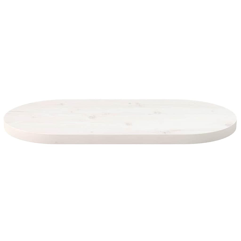 vidaXL Blat stołu, biały, 60x30x2,5 cm, lite drewno sosnowe, owalny