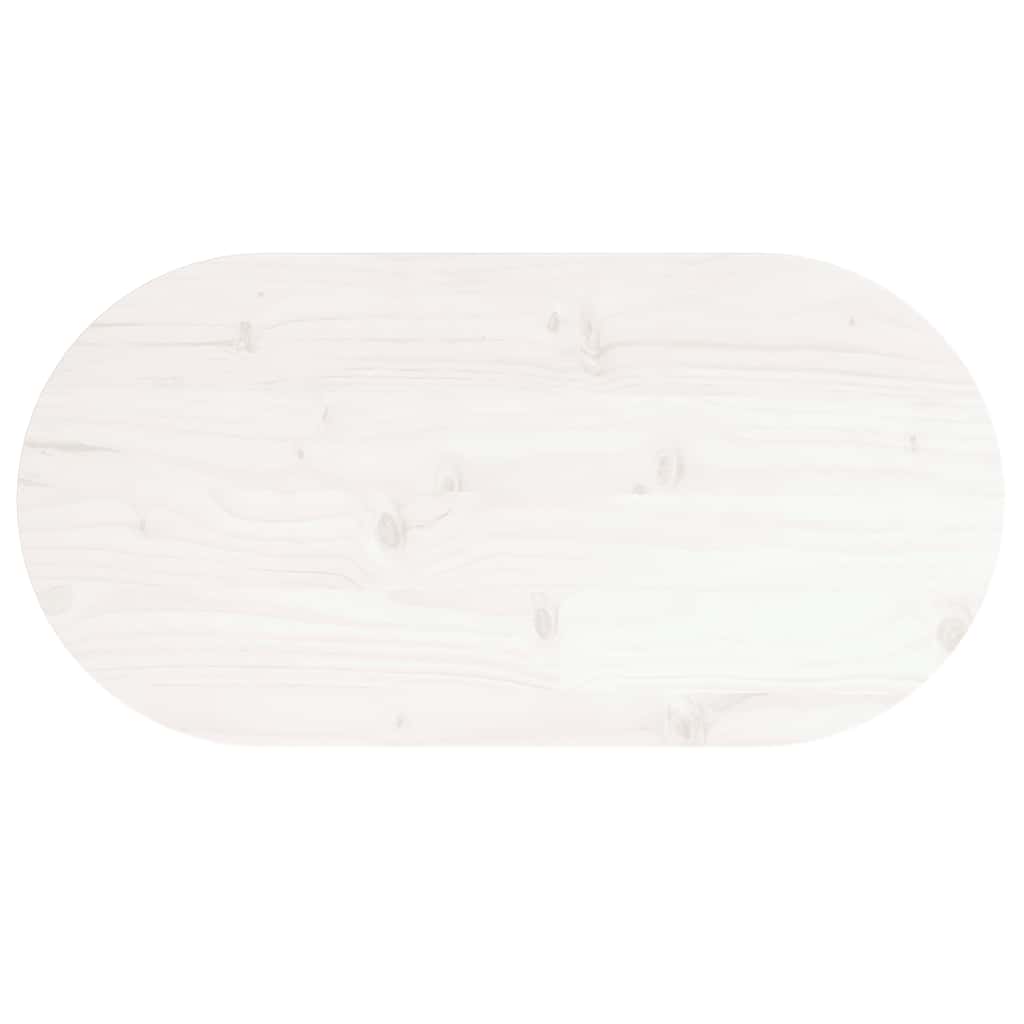 vidaXL Blat stołu, biały, 60x30x2,5 cm, lite drewno sosnowe, owalny