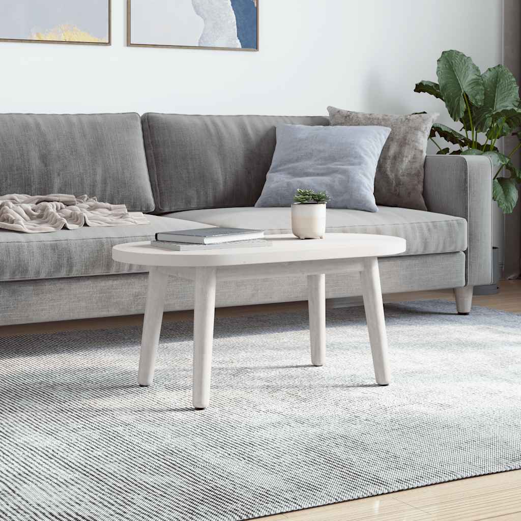 vidaXL Blat stołu, biały, 70x35x2,5 cm, lite drewno sosnowe, owalny