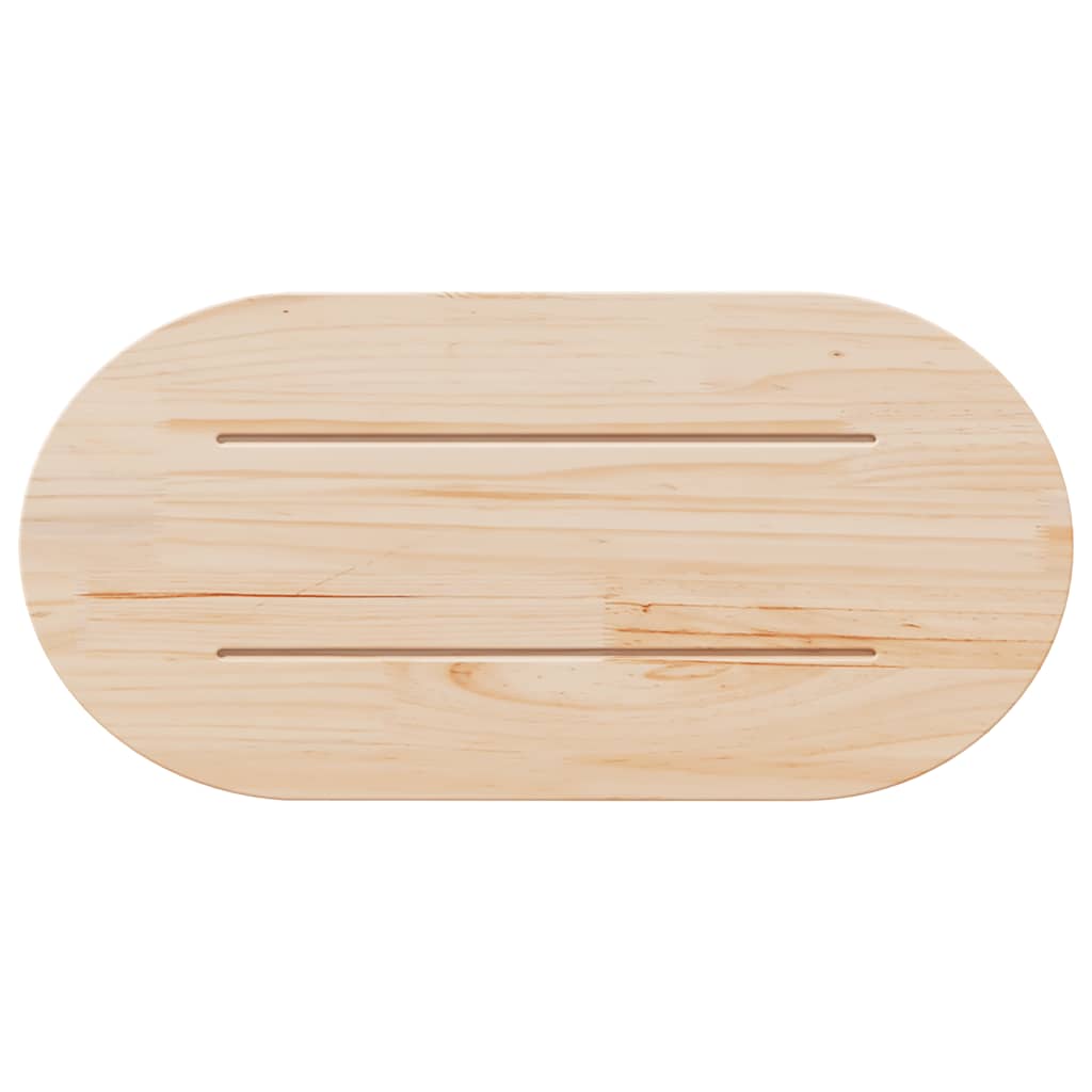 vidaXL Blat stołu, biały, 70x35x2,5 cm, lite drewno sosnowe, owalny