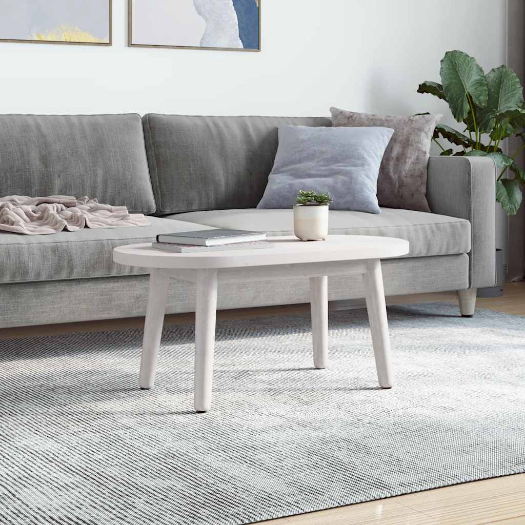 vidaXL Blat stołu, biały, 80x40x2,5 cm, lite drewno sosnowe, owalny