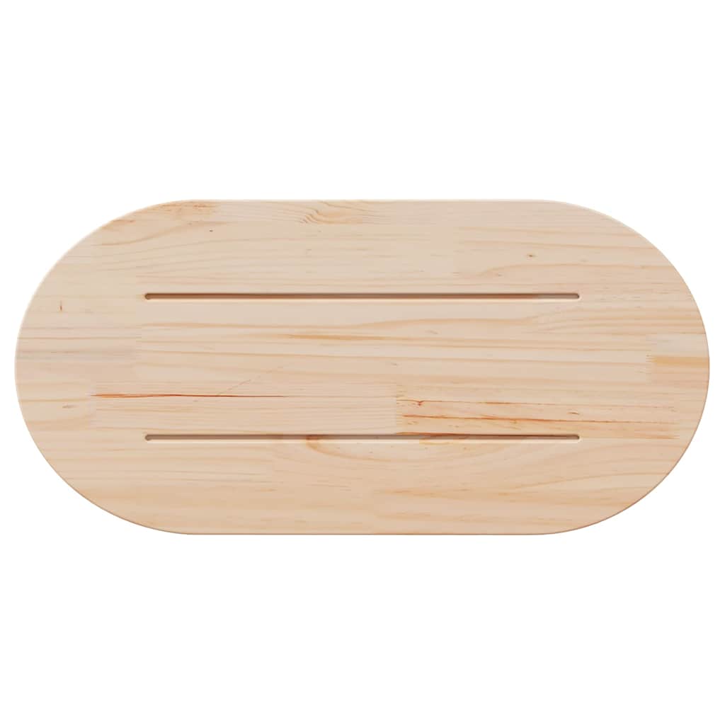 vidaXL Blat stołu, biały, 80x40x2,5 cm, lite drewno sosnowe, owalny