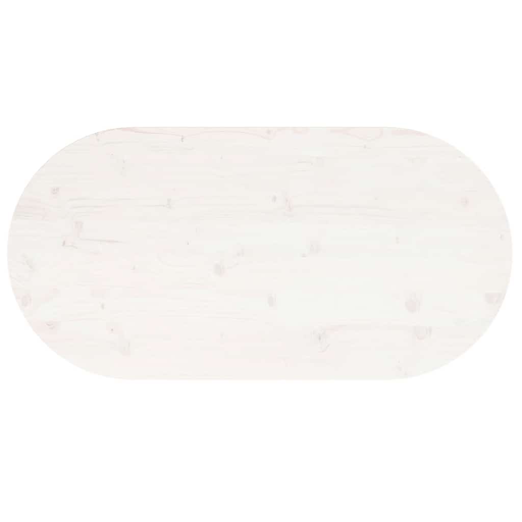 vidaXL Blat stołu, biały, 90x45x2,5 cm, lite drewno sosnowe, owalny