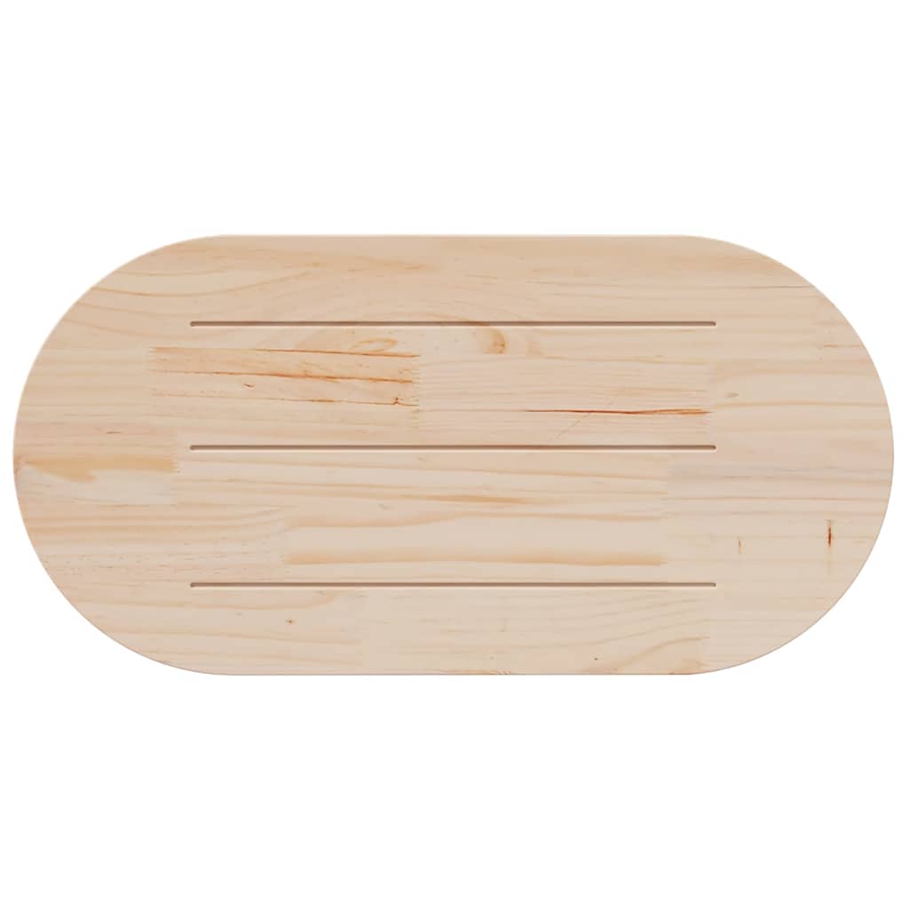 vidaXL Blat stołu, biały, 100x50x2,5 cm, lite drewno sosnowe, owalny
