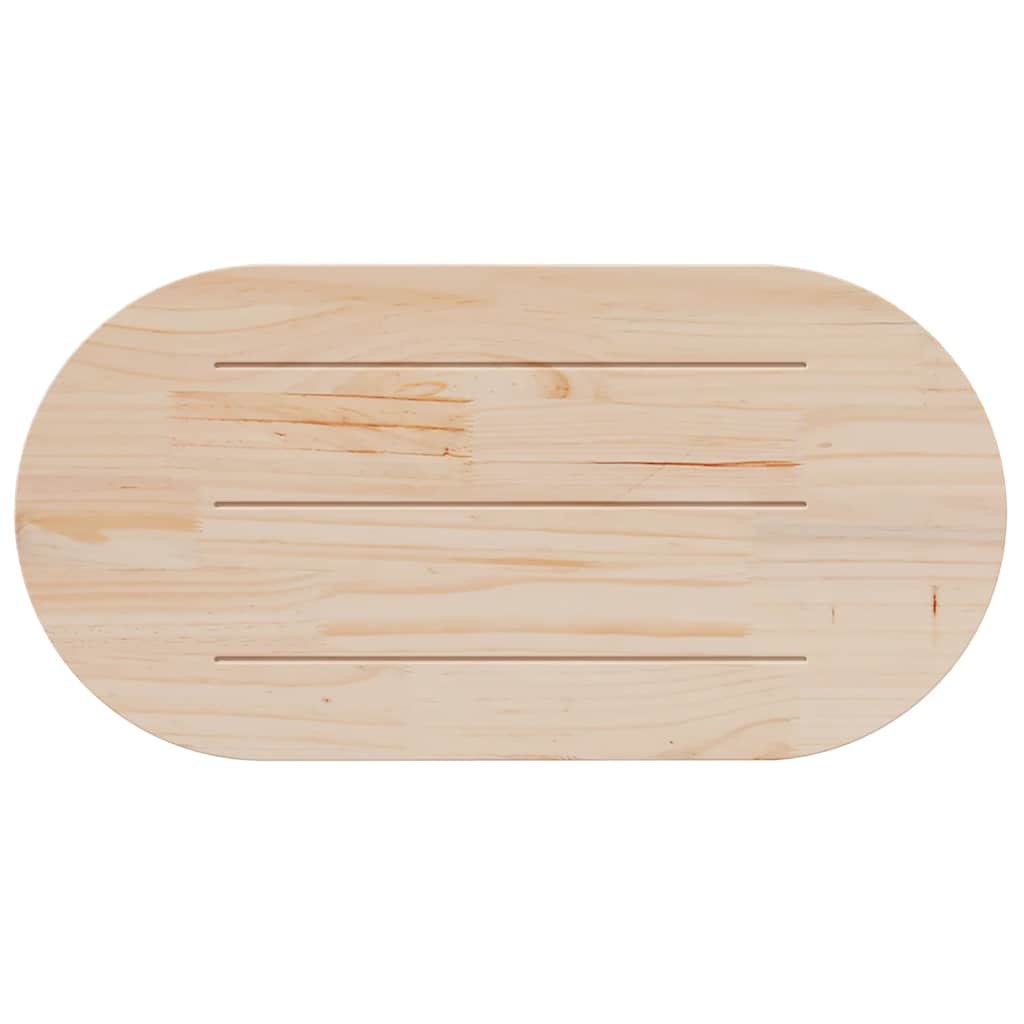 vidaXL Blat stołu, biały, 110x55x2,5 cm, lite drewno sosnowe, owalny