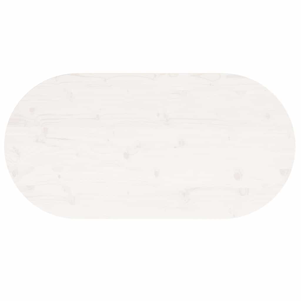 vidaXL Blat stołu, biały, 110x55x2,5 cm, lite drewno sosnowe, owalny