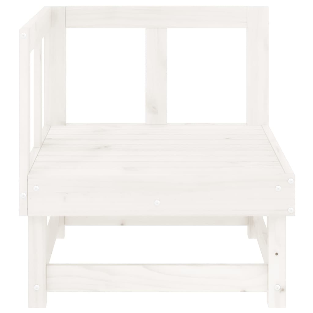 vidaXL Ogrodowa sofa narożna, biała, lite drewno sosnowe