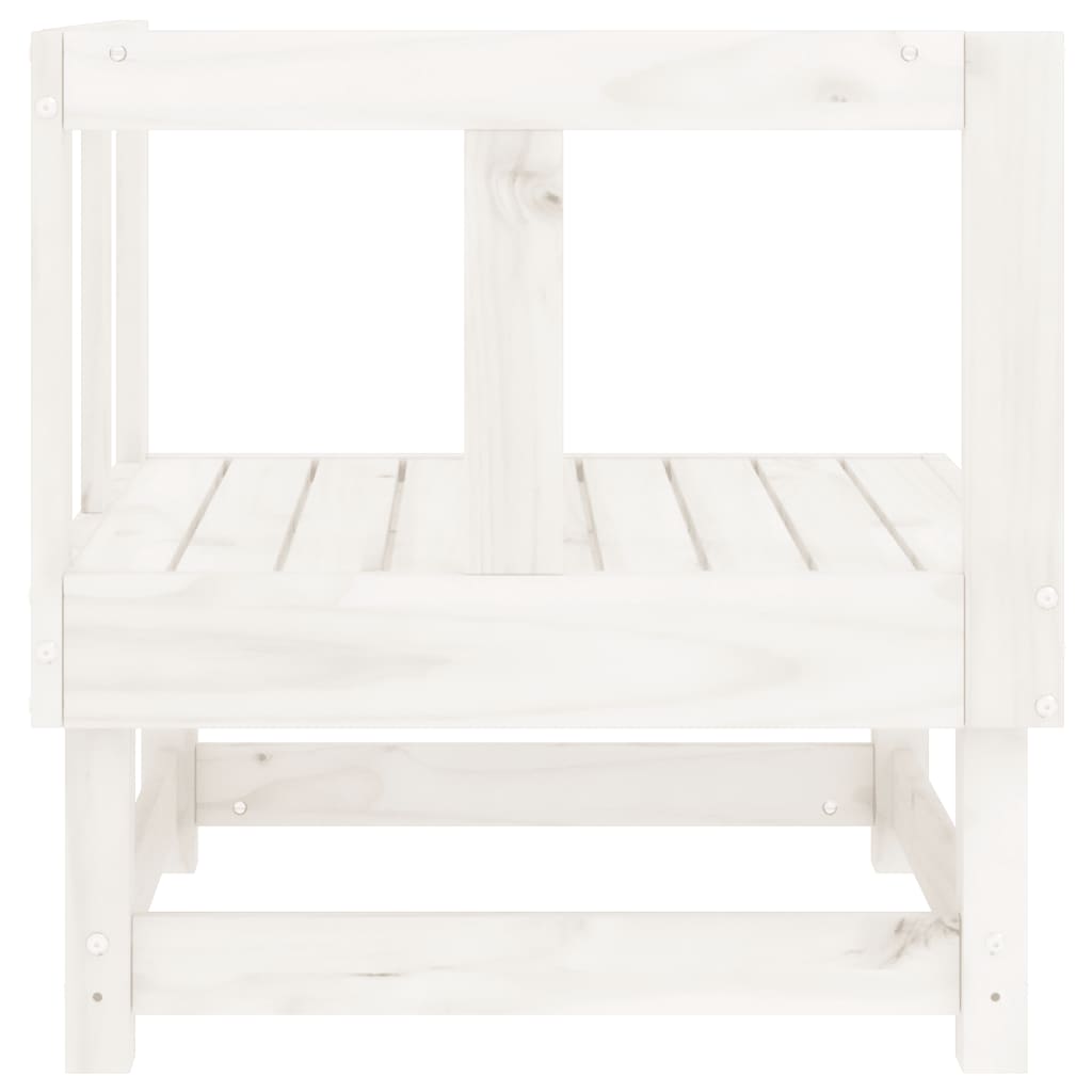 vidaXL Ogrodowa sofa narożna, biała, lite drewno sosnowe