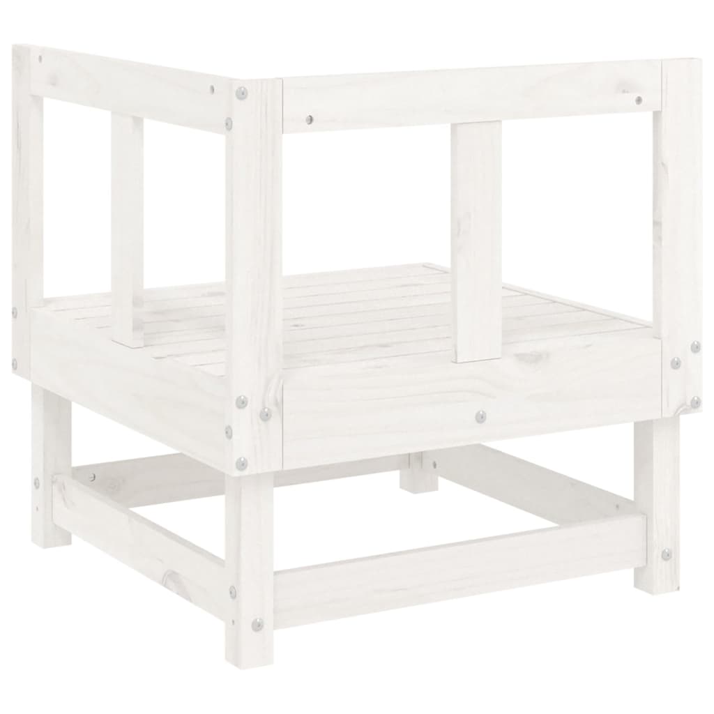 vidaXL Ogrodowa sofa narożna, biała, lite drewno sosnowe