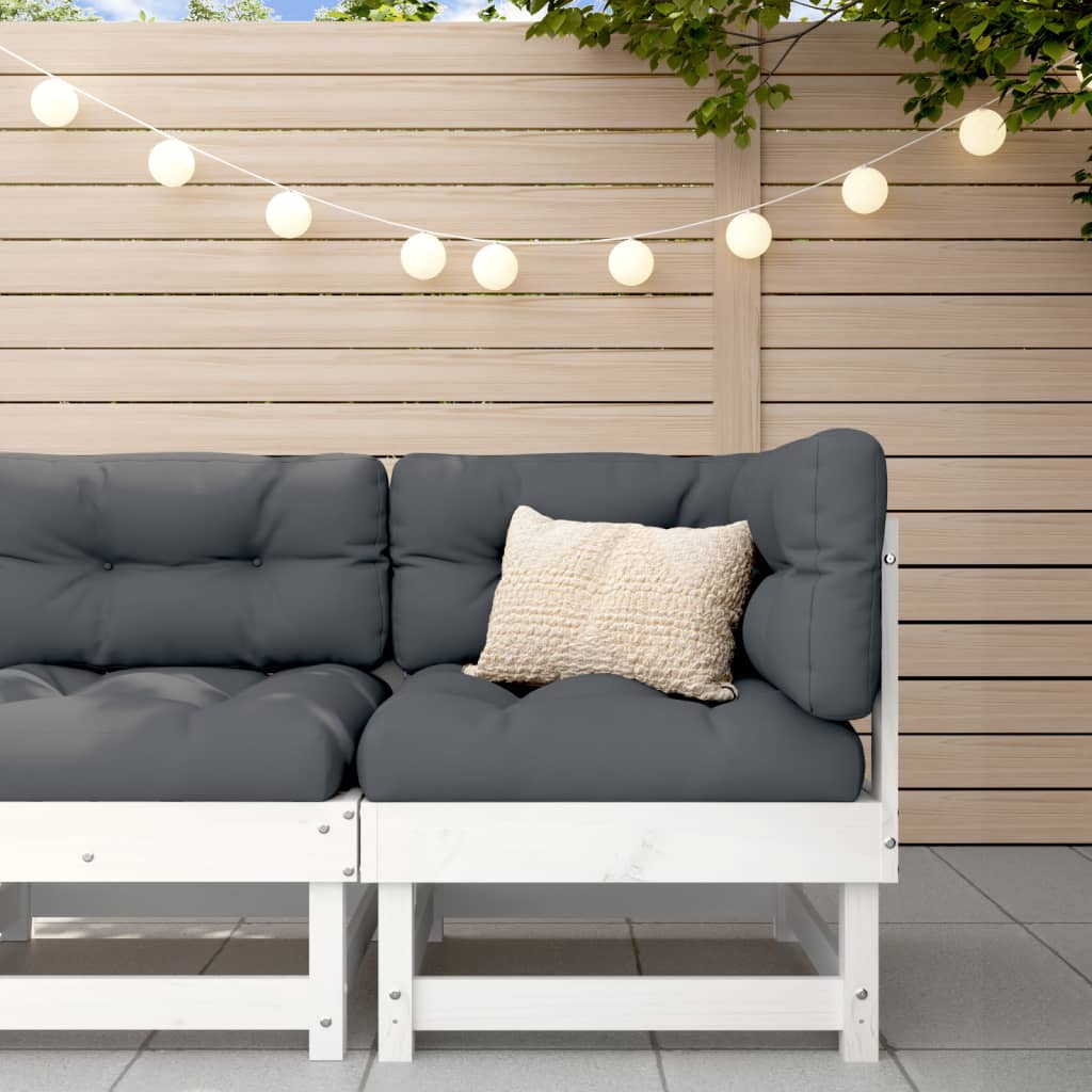 vidaXL Ogrodowa sofa narożna, biała, lite drewno sosnowe