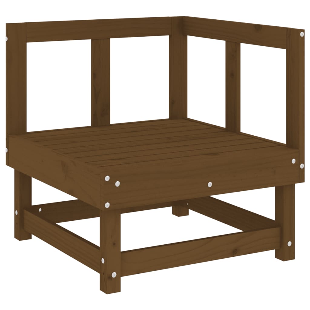 vidaXL Ogrodowa sofa narożna, miodowy brąz, lite drewno sosnowe