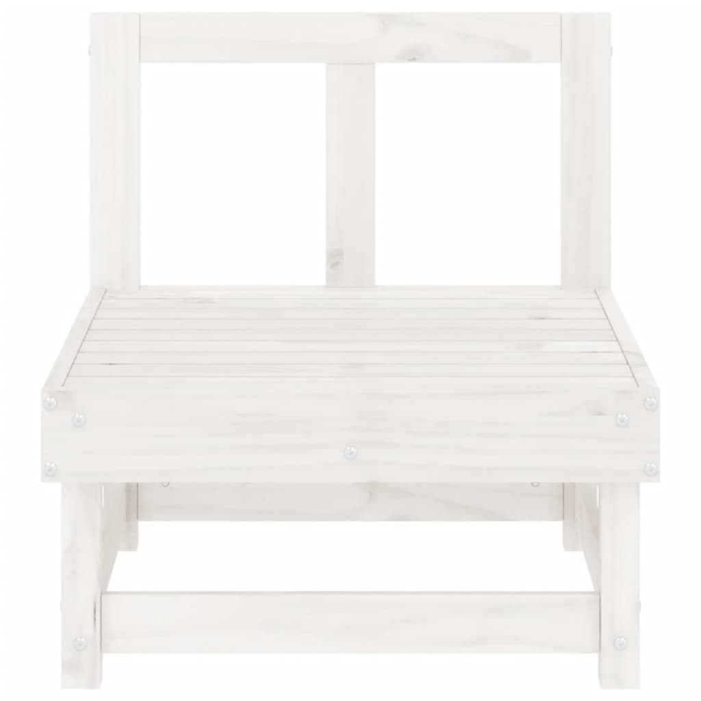 vidaXL Ogrodowa sofa środkowa, biała, lite drewno sosnowe