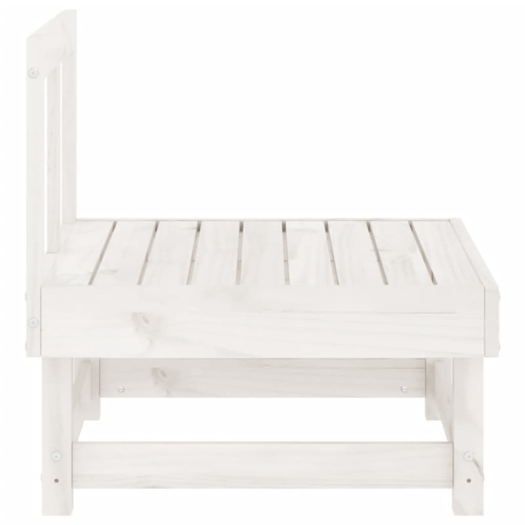 vidaXL Ogrodowa sofa środkowa, biała, lite drewno sosnowe